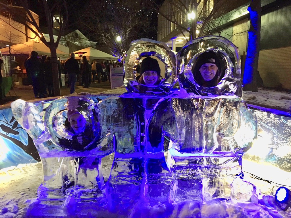 Ice sculpture at IGNITE the Winter! Fest in Auburn NY